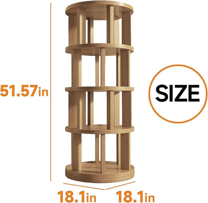 Rotating Bookshelf Tower, 4 Tier Vertical Rotate Turning Spiral Corner Organizer - Image 2
