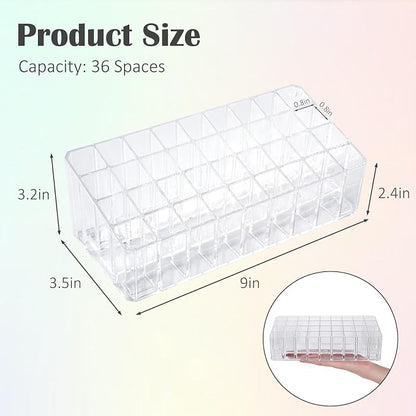 Rollerball Perfume Organizer, Beauty Scent Holder, 36 Space Clear Acrylic - Image 2