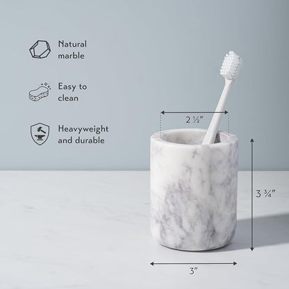 Cork & Mill Marble Toothbrush Holder Cup - Image 3
