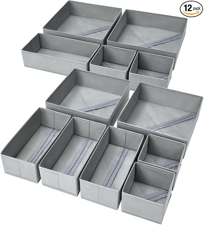 DIMJ Drawer Organizer Clothes, 12 Pack Dresser Organizer, Foldable Closet by DiMJ