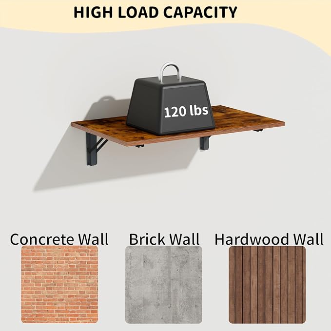 GOYLSER Wall Mounted Folding Table Floating Desk - Image 4