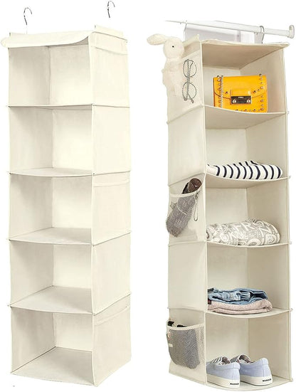 BrilliantJo 5 Shelves Hanging Closet Organizer, 2 Pack Hanging Storage by BrilliantJo