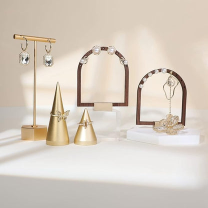 GemeShou 3pcs Wooden stud earring organizer holder, walnut earring hangers - Image 8