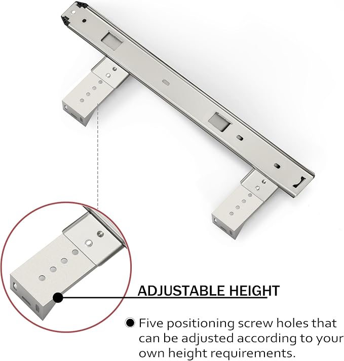 FRMSAET Sliding Keyboard Drawer Tray Hardware 12/14/16/18 inches Slides Metal - Image 3
