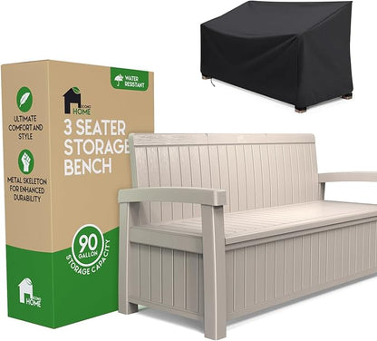 EconoHome 3 Seat Outdoor Storage Bench by EconoHome