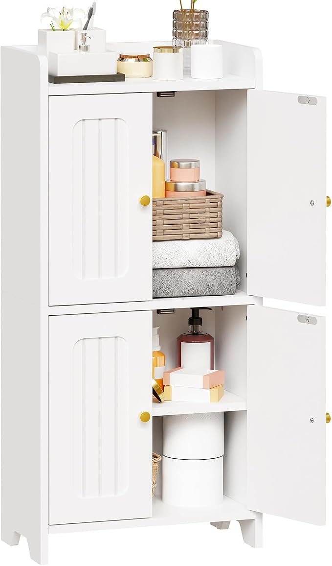 BEWISHOME Small Floor Cabinet, Toilet Paper Storage, Bathroom Storage Cabinet | - Image 9