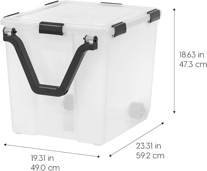 IRIS USA 6 Pack 106 Quart WeatherPro Wheeled Plastic Storage Bin Organization - Image 4
