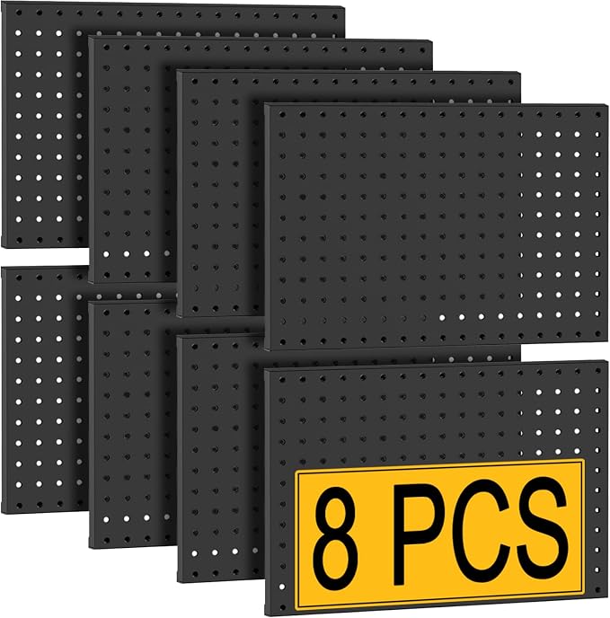 PBHEPJ 8 Pcs Metal Pegboard Panels, Heavy Duty Peg Boards by PBHEPJ