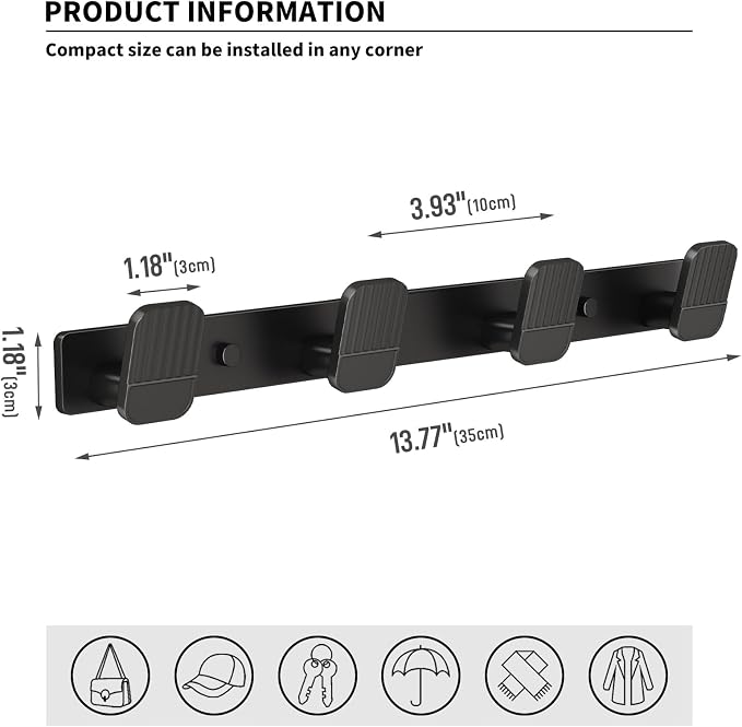 Coat Rack Wall Mount Coat Hooks - Image 5
