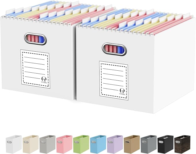Portable Collapsible Cardboard File Box by Oterri