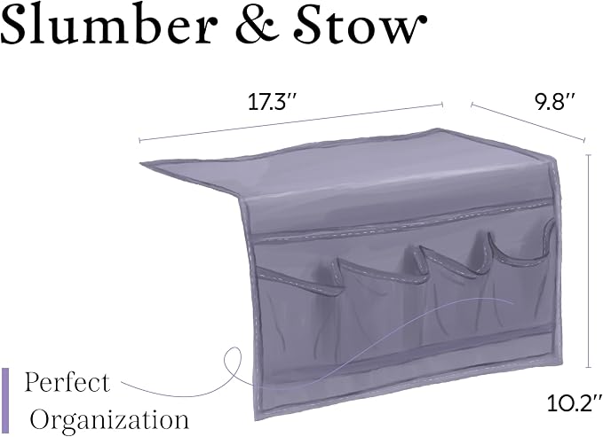 Houseify Slumber & Stow Hanging Bedside Caddy Organizer, 5 Pockets | Bed caddy - Image 3