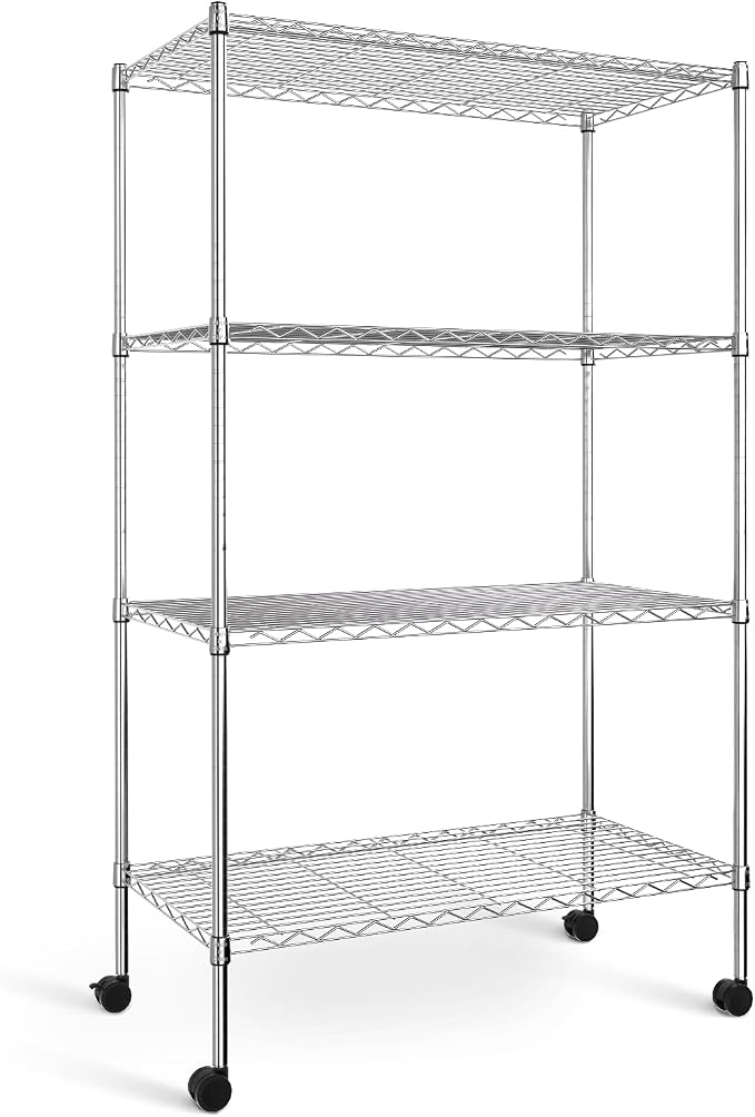 Simple Deluxe Heavy Duty 4-Tier Storage Shelving Unit, 35.83" W x 13.98" D x by SimpleDeluxe
