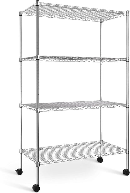 Simple Deluxe Heavy Duty 4-Tier Storage Shelving Unit, 35.83" W x 13.98" D x by SimpleDeluxe