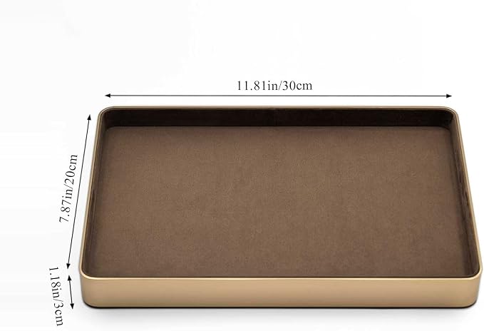 Metal Jewelry Tray, Valet Tray, Bedside Table and Desktop Organizer. It is - Image 2