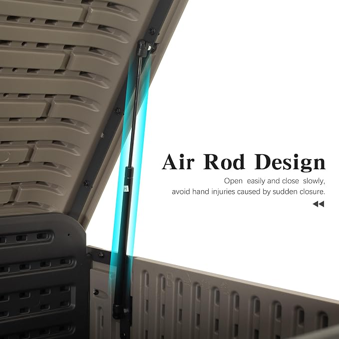 Domi 200 Gallon Resin Deck Box, Waterproof & UV-Resistant Outdoor Large Storage - Image 3