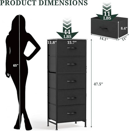 5 Drawers Dresser for Bedroom Fabric Storage Tower - Image 3