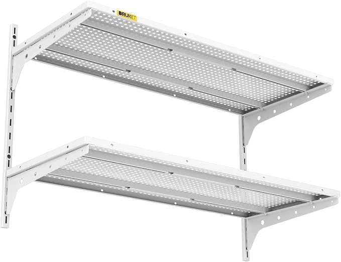 2 Tier 1.3x3ft Garage Shelving Wall Mounted, 15.6x36inch per Shelf Height by Unknown