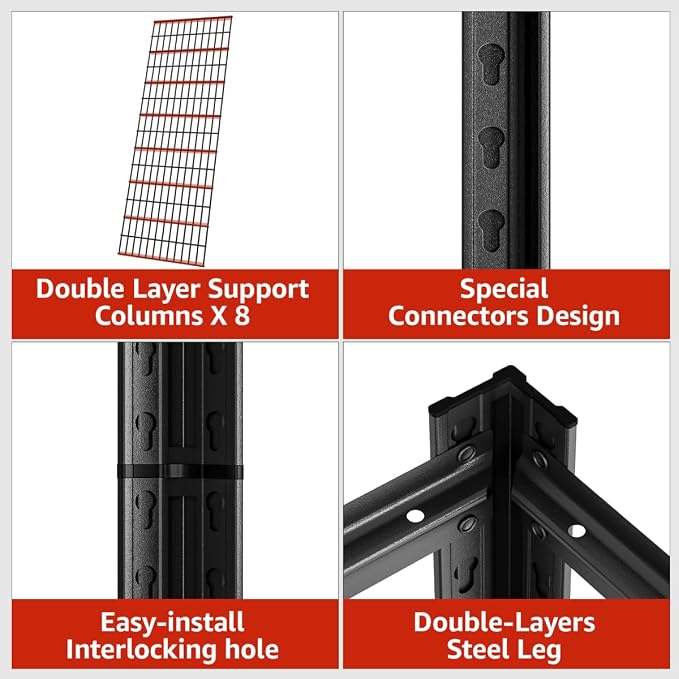 48" W Father&I Industrial Heavy-Dudy Garage Shelving Units/Systems: Metal - Image 8
