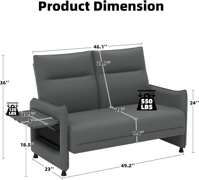 Faux Leather Loveseat, Upholstered Loveseat - Image 2