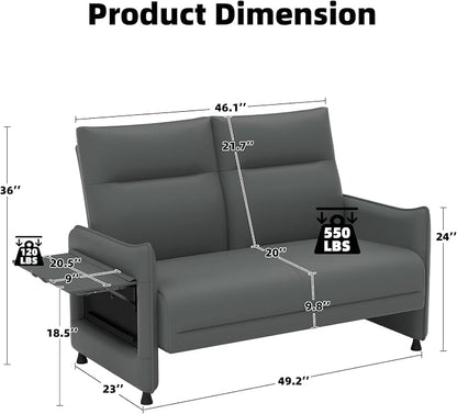 Faux Leather Loveseat, Upholstered Loveseat - Image 2