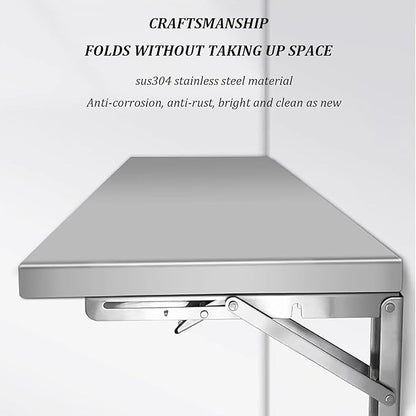 Stainless Steel Folding Wall Shelf, Stainless Steel Wall Mount Folding Table - Image 4