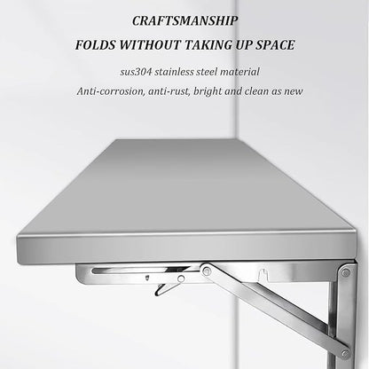 Stainless Steel Folding Wall Shelf, Stainless Steel Wall Mount Folding Table - Image 4