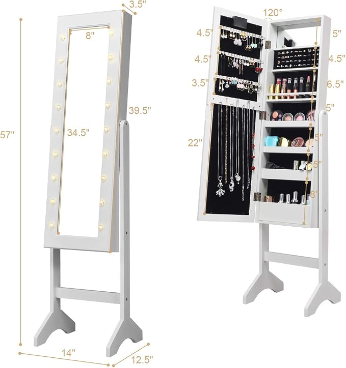 Giantex Standing Jewelry Armoire - Image 7
