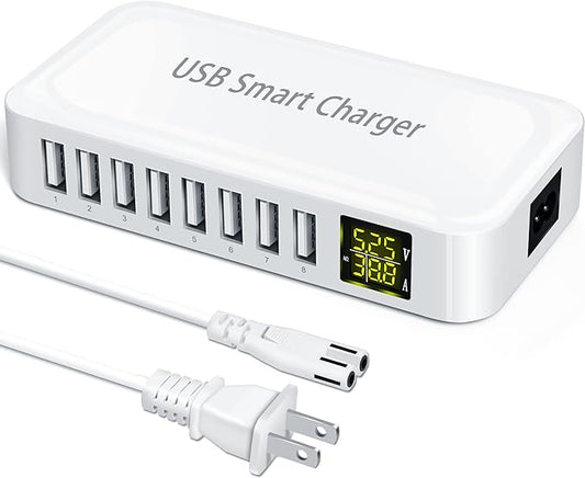 USB Charging Station, Ziwodiv 8-Port 60W/12A Charger Station, Compact Desktop by ZIWODIV