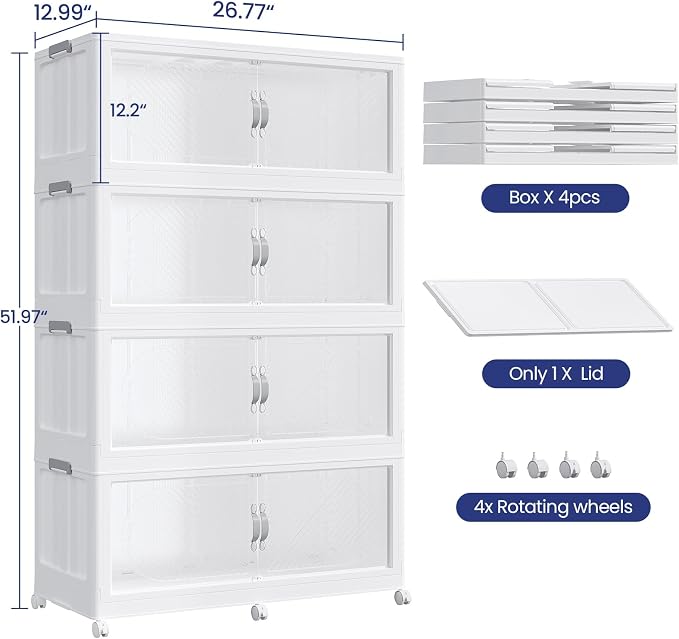 480QT Extra Large Stackable Storage Bins - Image 2