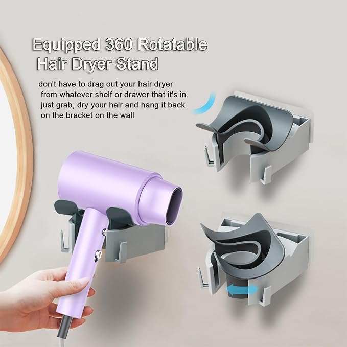 Salon Styling Hair Dryer with Wall Holder【Blue Light Negative Ions】 Fast - Image 4