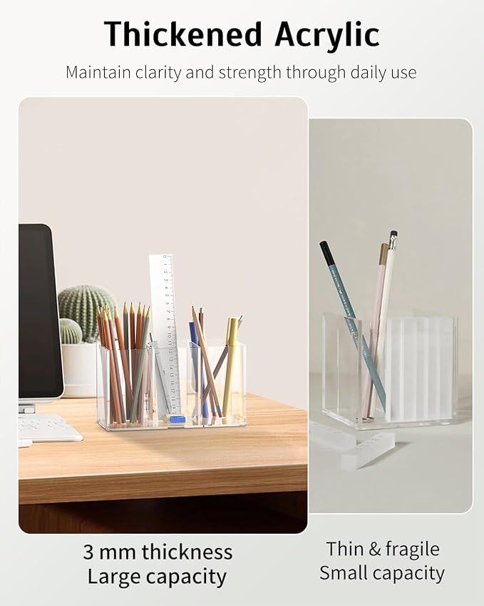 Uniclife Clear Acrylic Pen Holder - Image 4