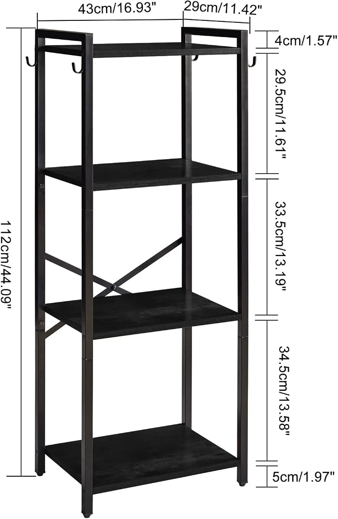 YMYNY Bookcase, 4-Tier Narrow Ladder Bookshelf, Freestanding Shelving Unit - Image 3