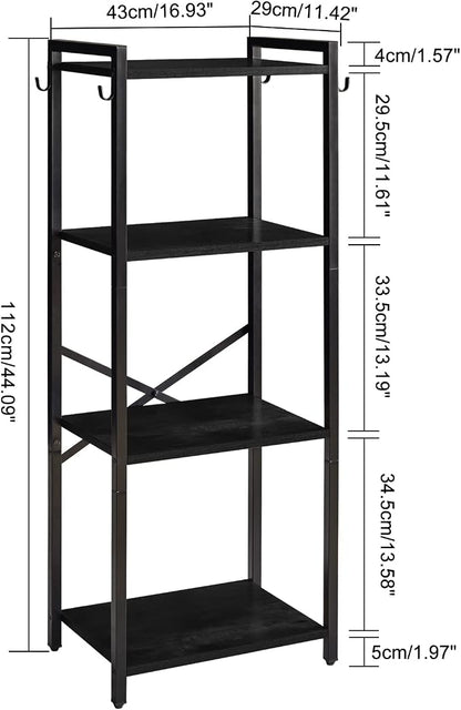 YMYNY Bookcase, 4-Tier Narrow Ladder Bookshelf, Freestanding Shelving Unit - Image 3