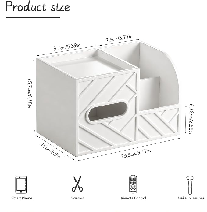 Aesthetic Tissue Box Cover, Modern Minimalist Remote Control Holder - Image 3