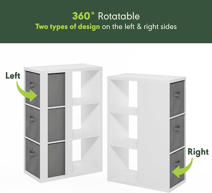 Furinno Viola Book Shelf, 3-Tier Bookshelf, Cube Storage Organizer Bookcase - Image 6