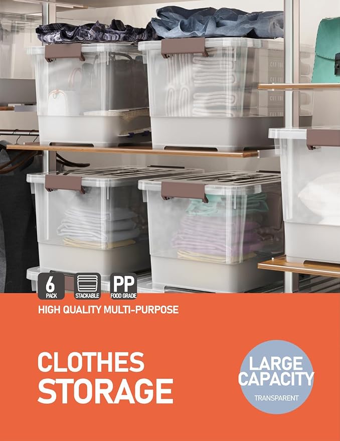 WYT 32 Qt Plastic Clear Storage Bin - Image 7