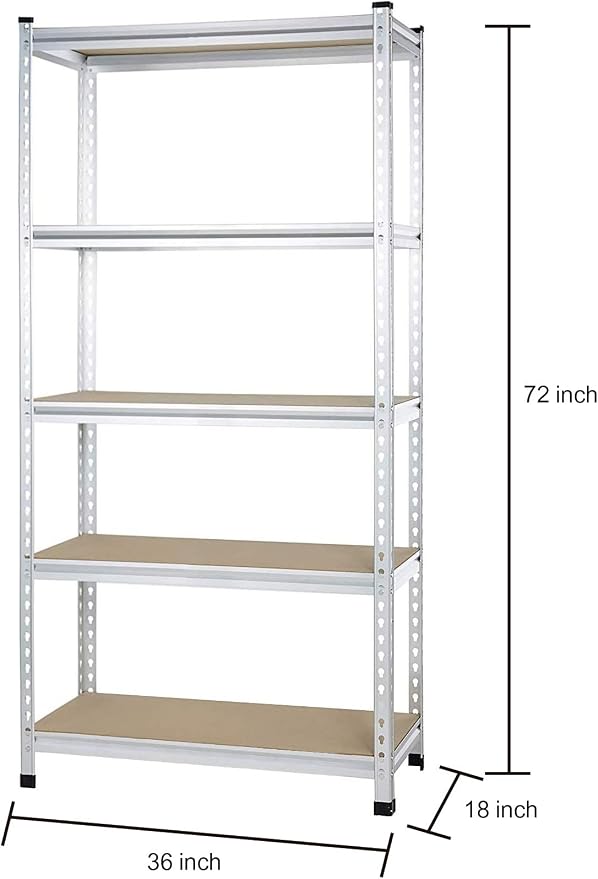 Amazon Basics Medium Duty Storage Shelving Double Post Press Board 5 Tier Shelf - Image 2