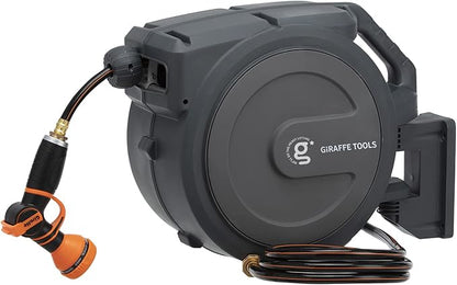Giraffe Tools Hose Reel 1/2‘’ 78 ft, Heavy Duty Retractable Garden Hose Reel by GiraffeTools