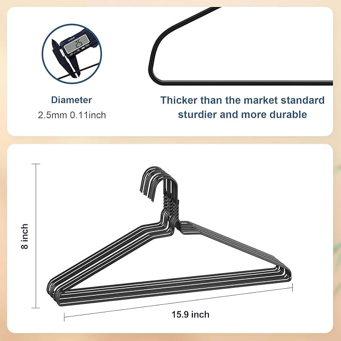 SPECILITE Wire Metal Clothes Hangers Bulk 50 Pack - Image 2