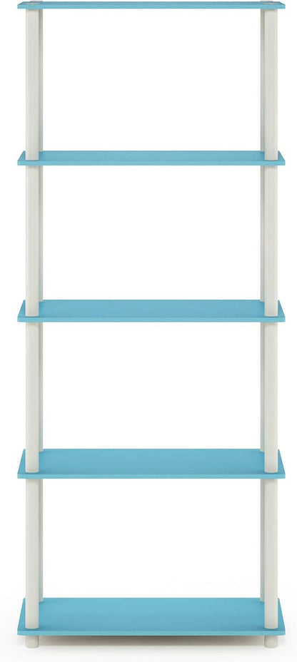 Furinno TURN-N-TUBE Storage Shelves, 5-Tier Book Shelf, Corner Shelf, Toolless - Image 6