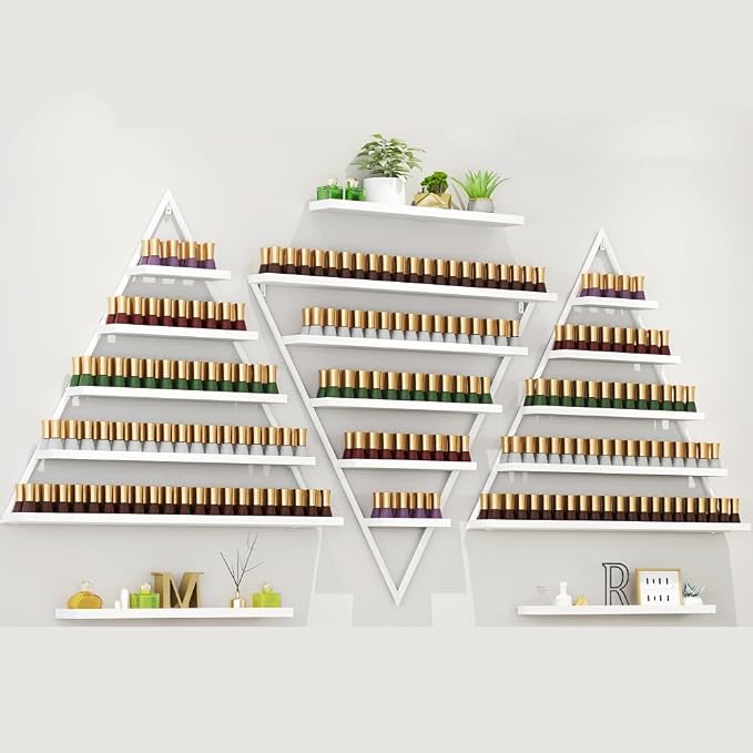 Elegant Gold Wall Mounted Nail Polish Rack by Unknown