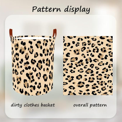 Laundry Baskets 15.7x19.7 Inch Large Classic Leopard Print Design Collapsible - Image 5