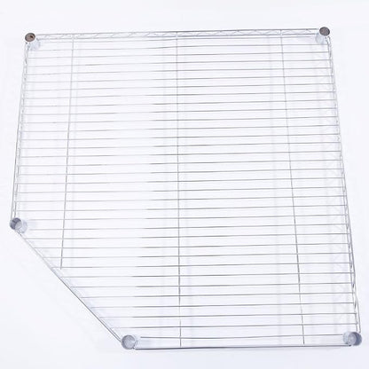 6 Tiers Polygonal Corner Shelf, Metal Storage Standing Rack w/Wheels, Wire - Image 6