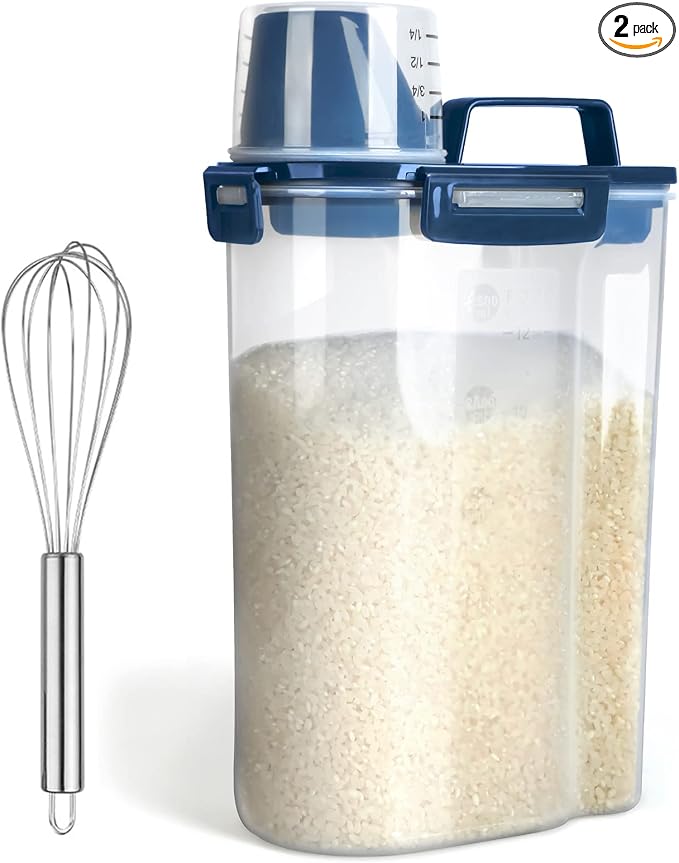 Uppetly Rice Airtight Dry Food Storage Containers, BPA Free Plastic Storage Bin by Uppetly