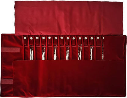 Portable Jewelry Roll Untangled Secure Necklace Travel Storage Bag Displays - Image 8