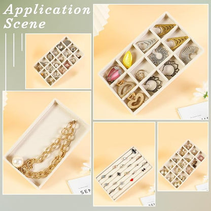 2Pcs 5 x 8.3 Inch Stackable Jewelry Trays Earring Holder Organizer Antique - Image 5