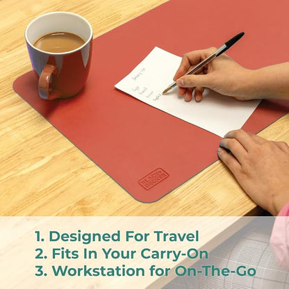 BLACK+DECKER Small Travel Desk Mat, Office Desk Pad, Computer Mat, Laptop Pad - Image 2
