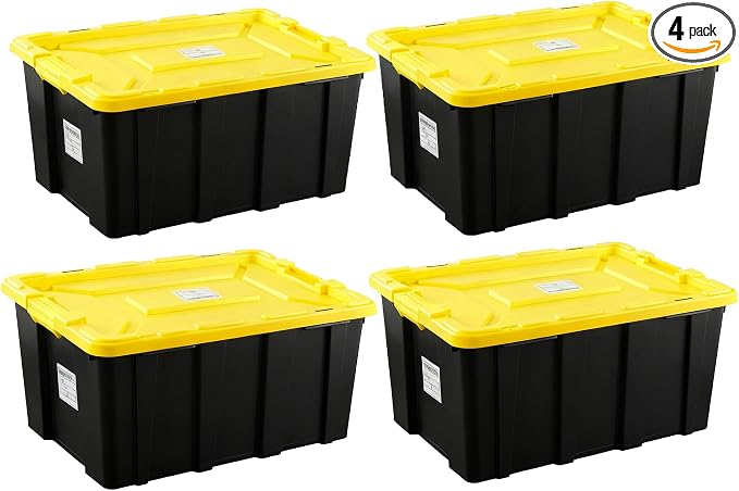 4-Pack Industrial Tote, Plastic Storage Container Bins by Unknown