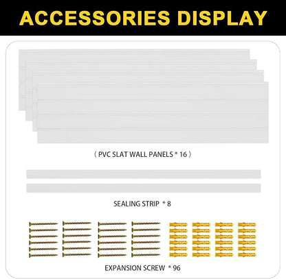 8'H x 4'W PVC Slatwall Panels Garage Wall Storage System - Image 5
