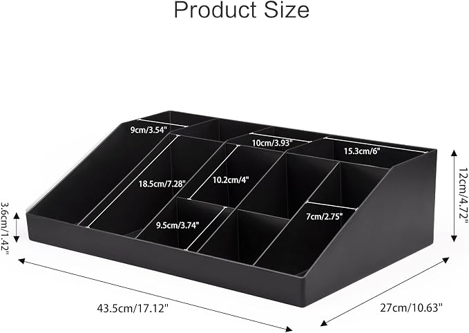SZQINJI Coffee Condiment Organizer Holder 10-Compartment Break Room Coffee - Image 3